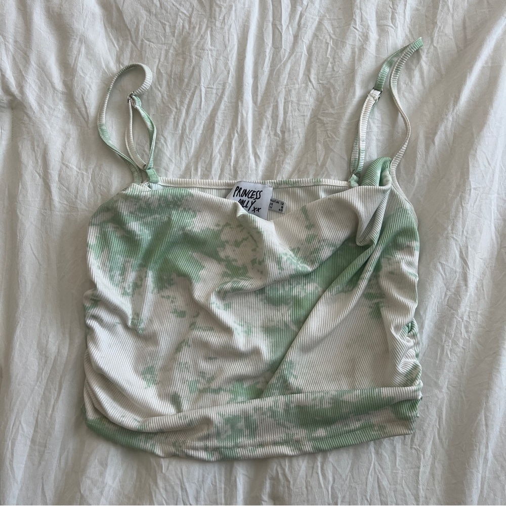 Princess Polly green and white tank top
